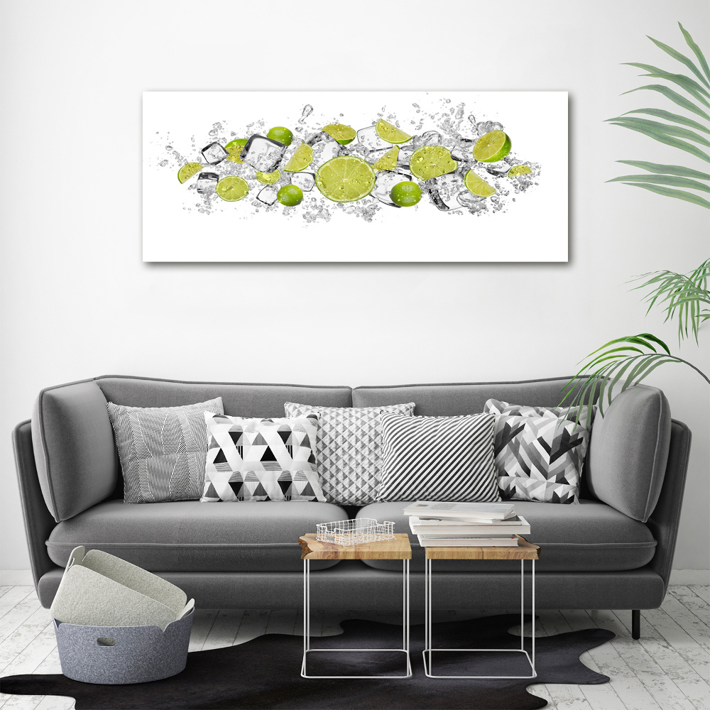 Tableau mural sur toile Glaçons au citron vert