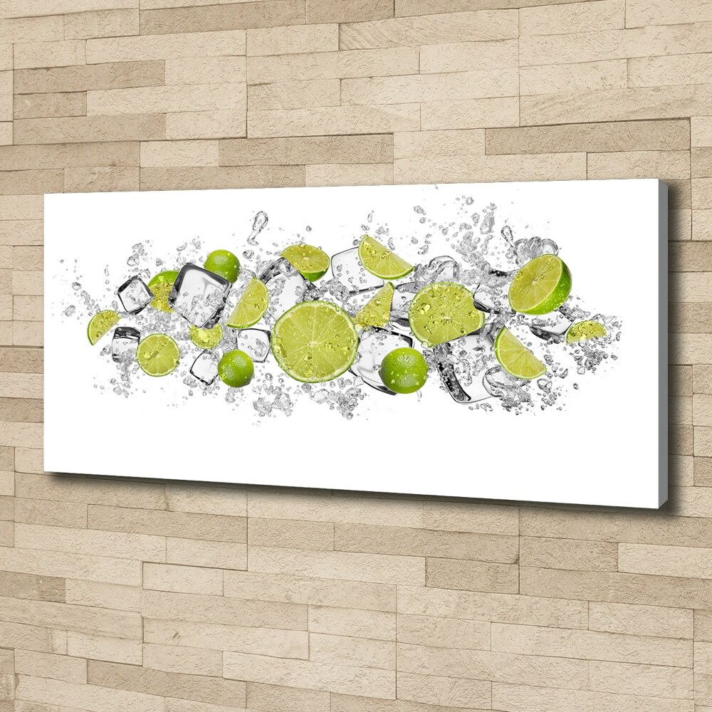 Tableau mural sur toile Glaçons au citron vert