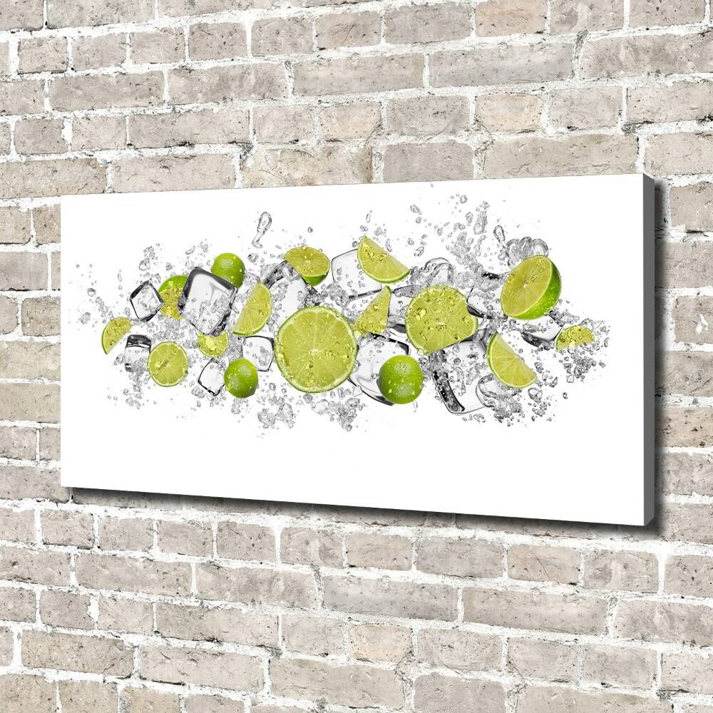 Tableau mural sur toile Glaçons au citron vert