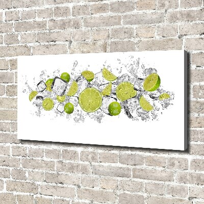 Tableau mural sur toile Glaçons au citron vert