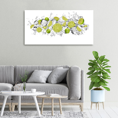 Tableau mural sur toile Glaçons au citron vert