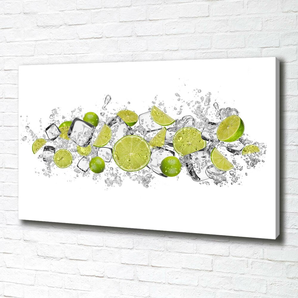 Tableau mural sur toile Glaçons au citron vert