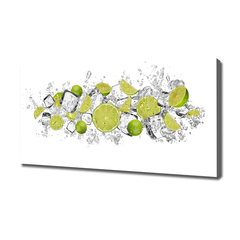 Tableau mural sur toile Glaçons au citron vert