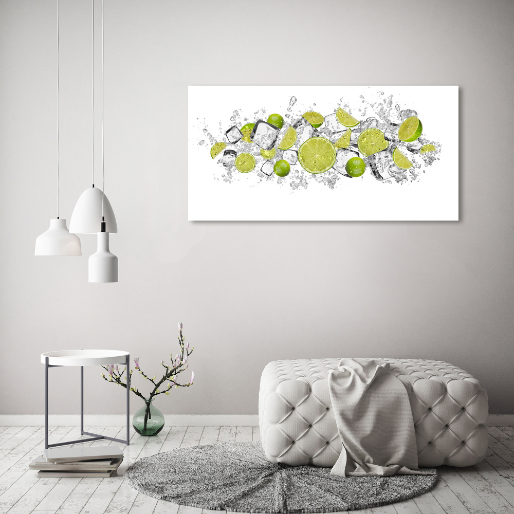 Tableau mural sur toile Glaçons au citron vert