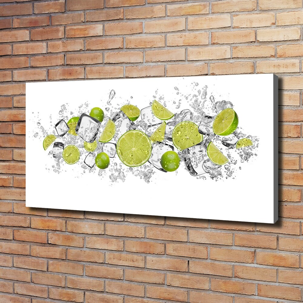 Tableau mural sur toile Glaçons au citron vert