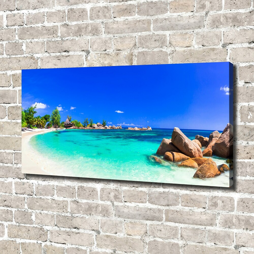 Tableau mural sur toile Plage des Seychelles