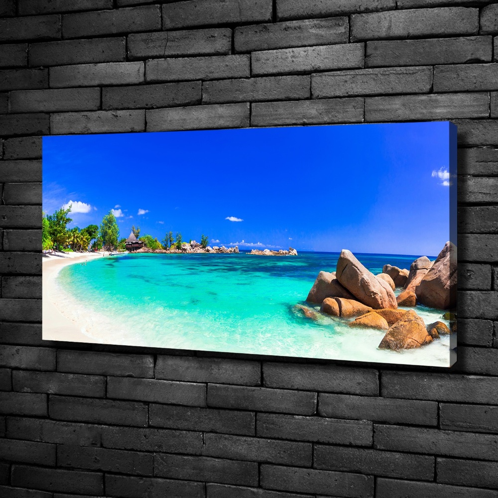 Tableau mural sur toile Plage des Seychelles