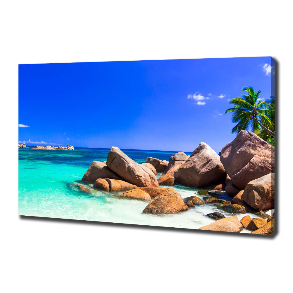 Tableau mural sur toile Plage des Seychelles