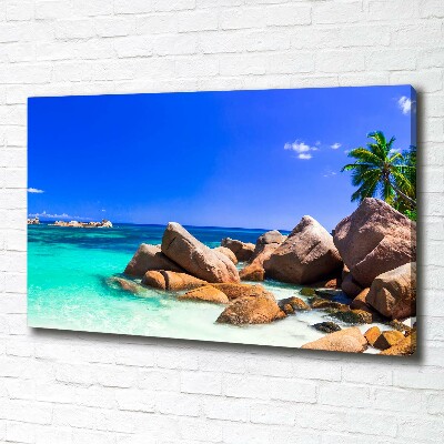 Tableau mural sur toile Plage des Seychelles