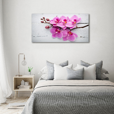 Tableau sur toile Orchidée sur bois