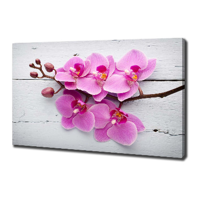 Tableau sur toile Orchidée sur bois