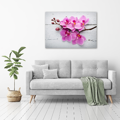 Tableau sur toile Orchidée sur bois