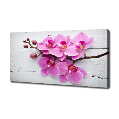 Tableau sur toile Orchidée sur bois