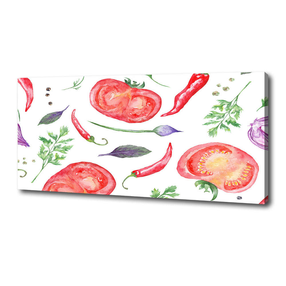 Tableau toile imprimée Tomates et épices