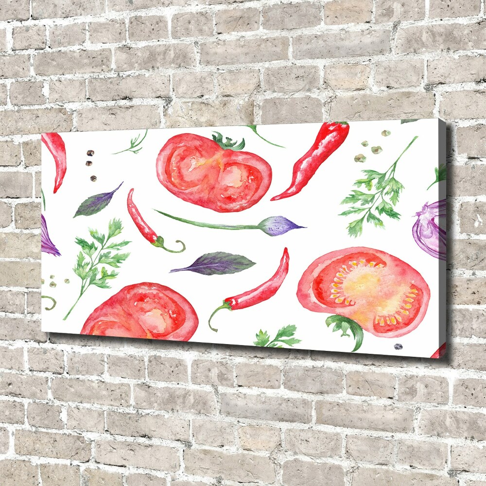 Tableau toile imprimée Tomates et épices