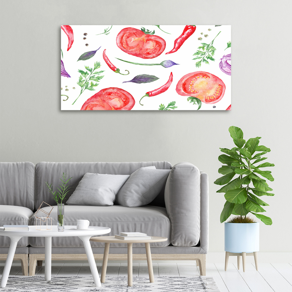 Tableau toile imprimée Tomates et épices