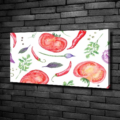 Tableau toile imprimée Tomates et épices