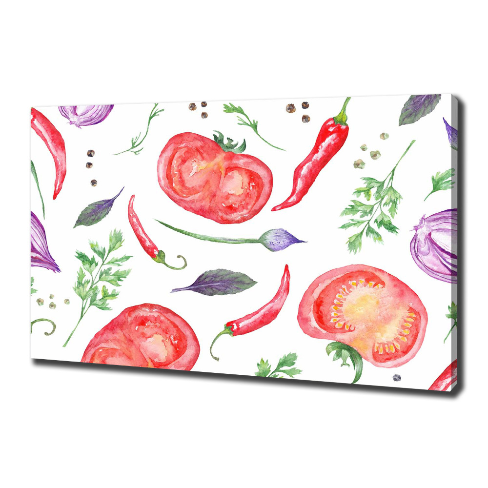 Tableau toile imprimée Tomates et épices