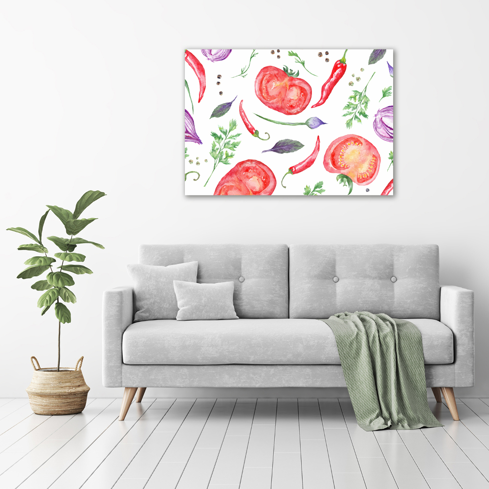 Tableau toile imprimée Tomates et épices