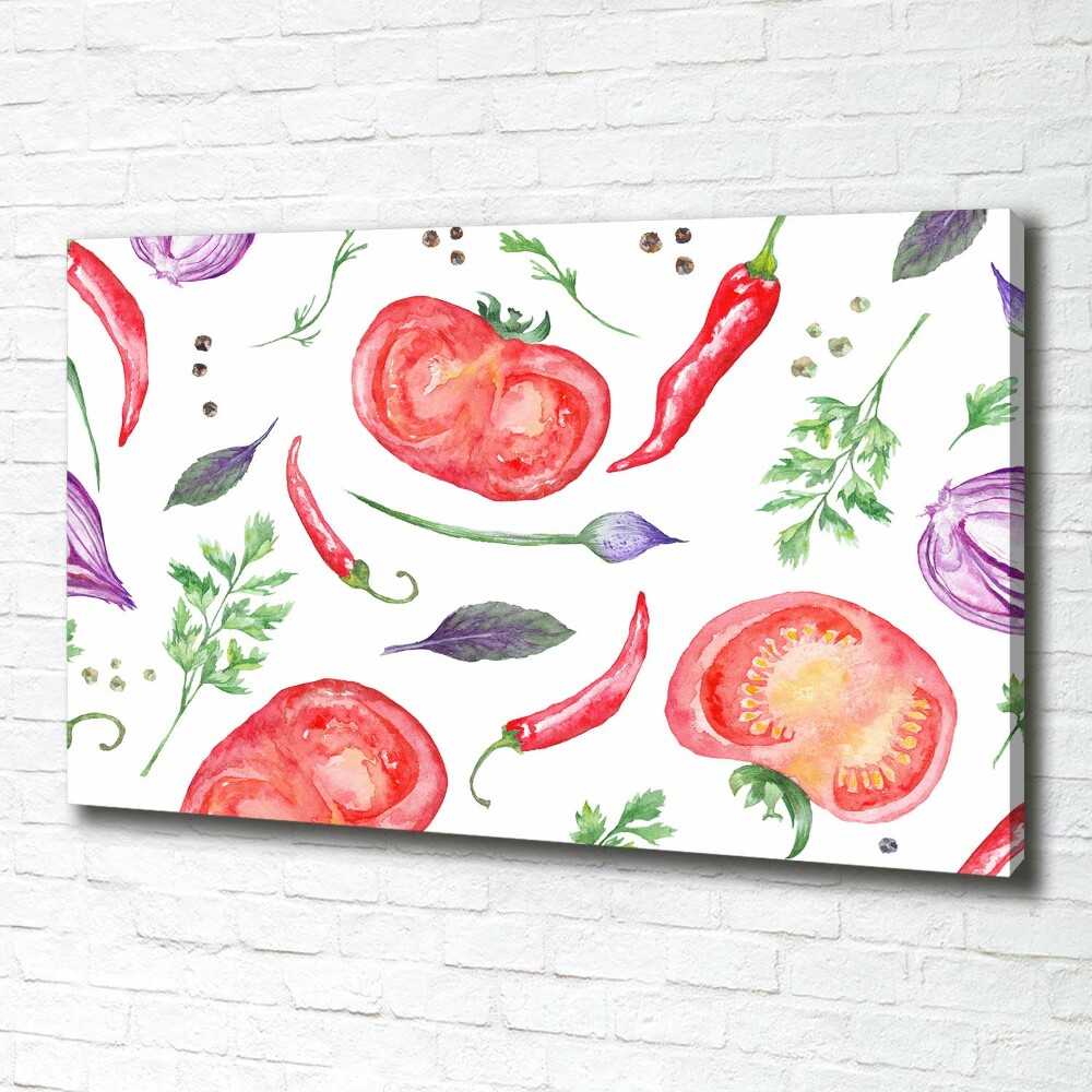 Tableau toile imprimée Tomates et épices