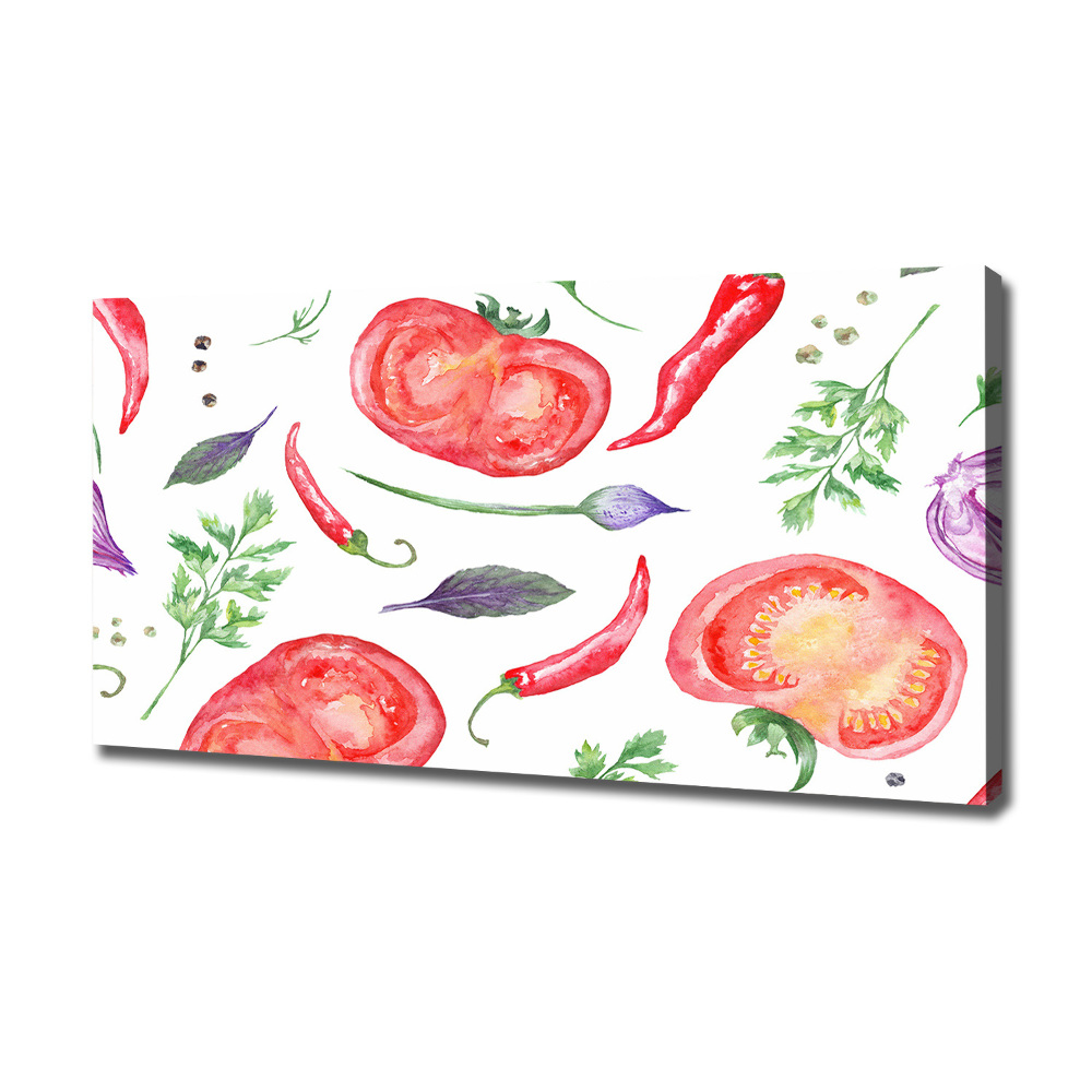 Tableau toile imprimée Tomates et épices