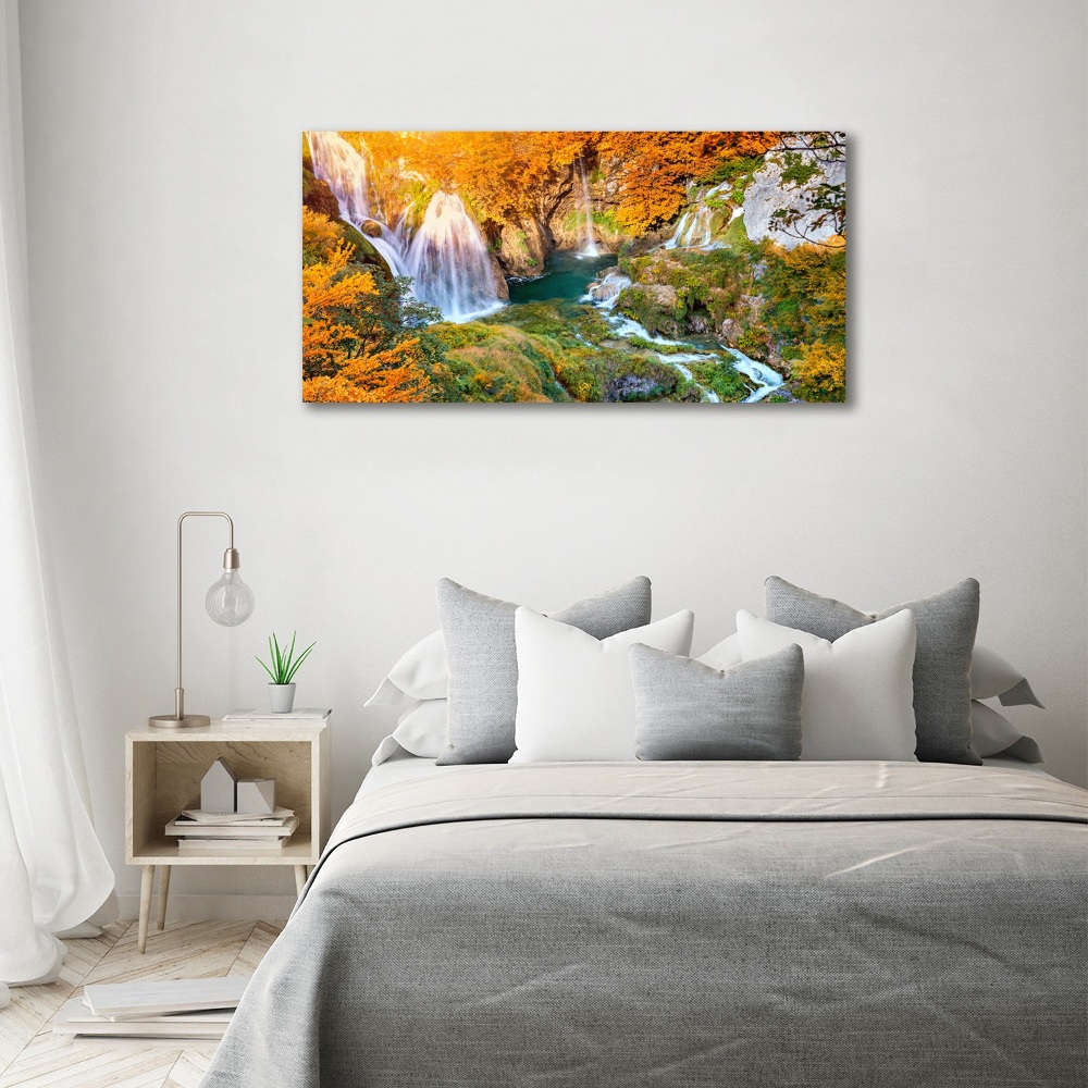 Tableau photo sur toile Chute d'eau en automne