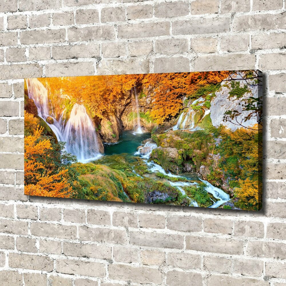 Tableau photo sur toile Chute d'eau en automne