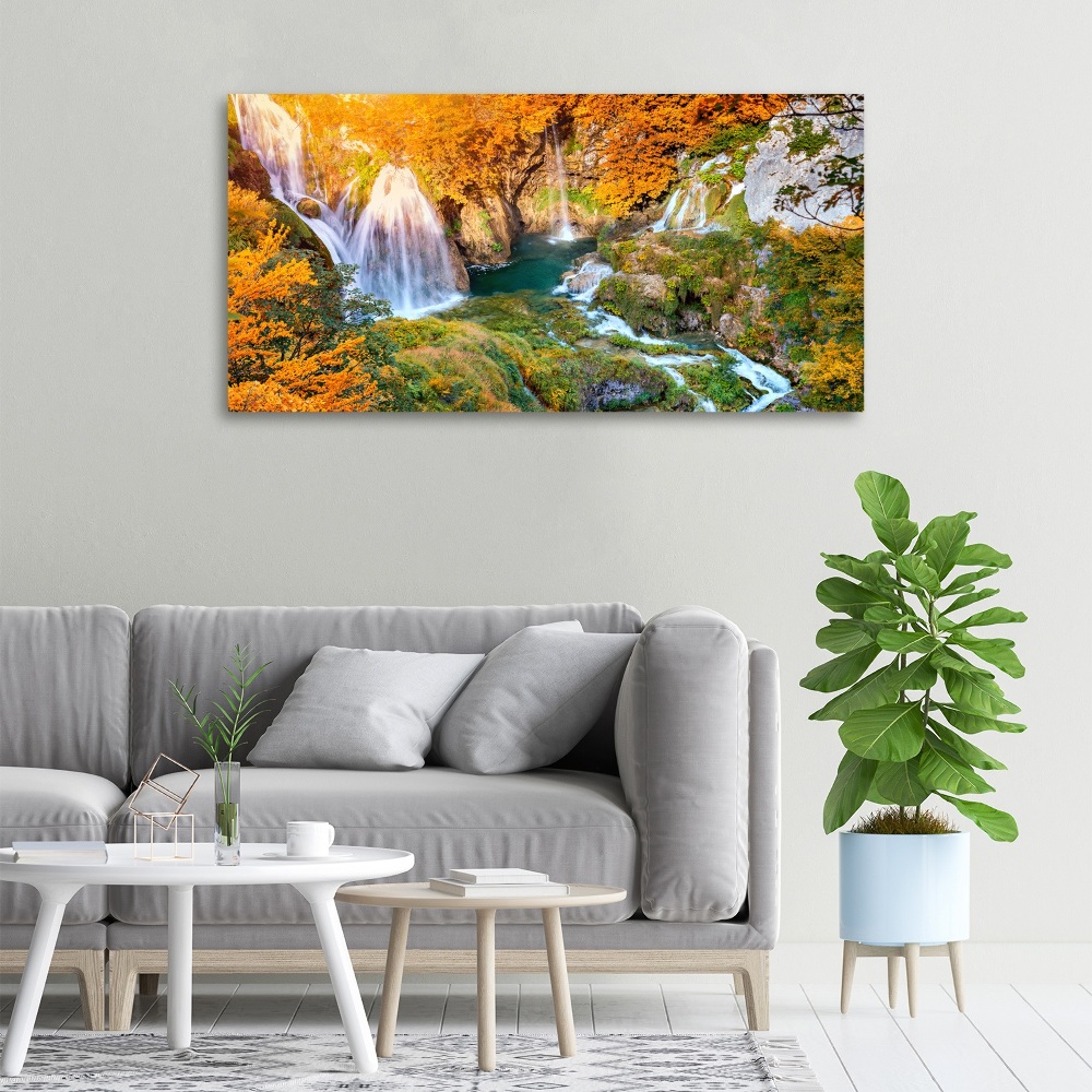 Tableau photo sur toile Chute d'eau en automne