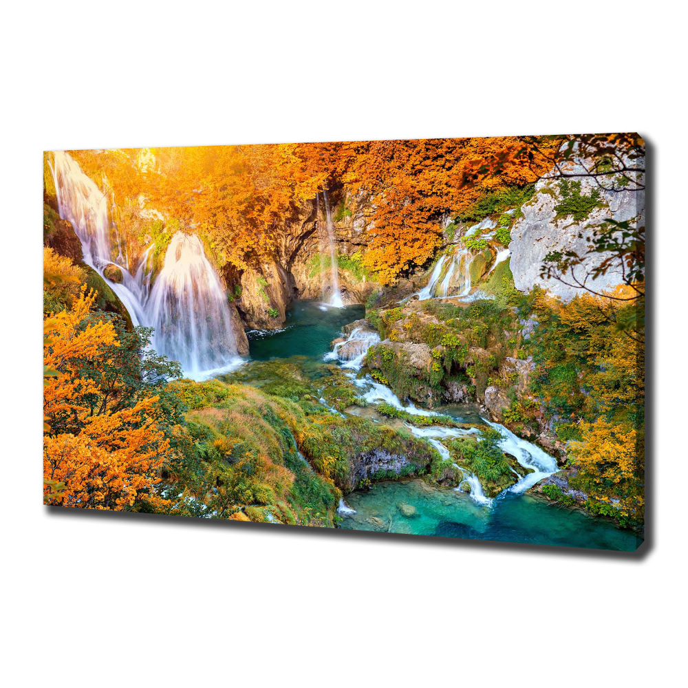 Tableau photo sur toile Chute d'eau en automne