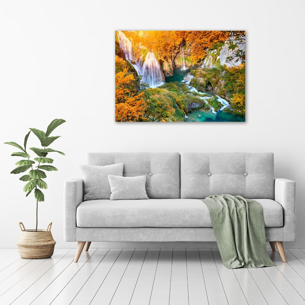 Tableau photo sur toile Chute d'eau en automne