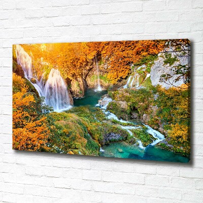 Tableau photo sur toile Chute d'eau en automne