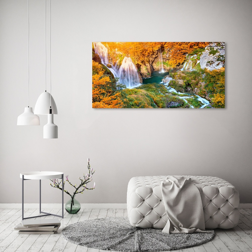 Tableau photo sur toile Chute d'eau en automne