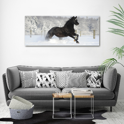 Tableau mural sur toile Cheval au galop Neige