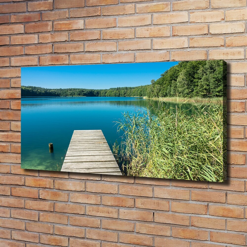 Tableau toile imprimée Embarcadère au bord du lac