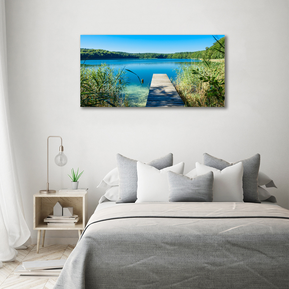 Tableau imprimé sur toile Embarcadère au bord du lac