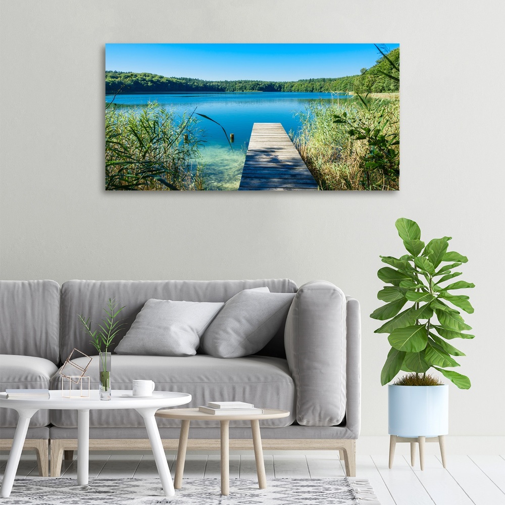 Tableau imprimé sur toile Embarcadère au bord du lac