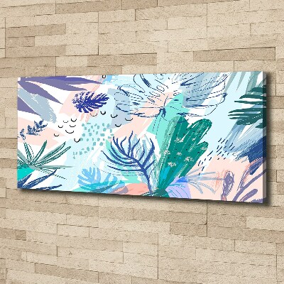 Tableau mural sur toile Feuillets tropicaux