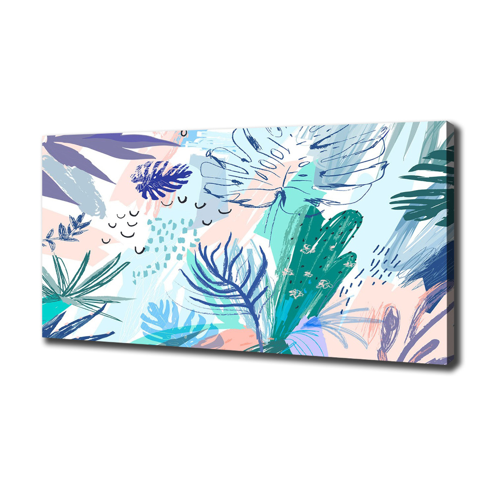 Tableau mural sur toile Feuillets tropicaux