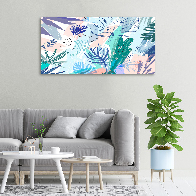 Tableau mural sur toile Feuillets tropicaux