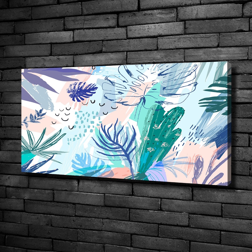 Tableau mural sur toile Feuillets tropicaux