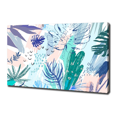 Tableau mural sur toile Feuillets tropicaux