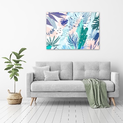 Tableau mural sur toile Feuillets tropicaux