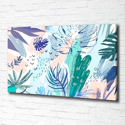 Tableau mural sur toile Feuillets tropicaux