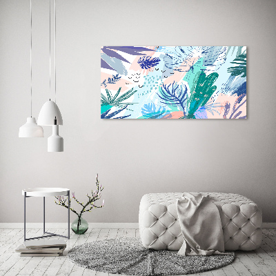 Tableau mural sur toile Feuillets tropicaux