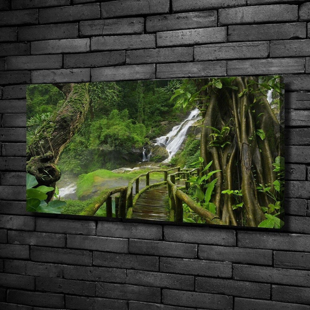 Tableau toile imprimée Chute d'eau dans la jungle