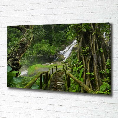 Tableau toile imprimée Chute d'eau dans la jungle