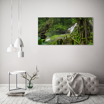 Tableau toile imprimée Chute d'eau dans la jungle