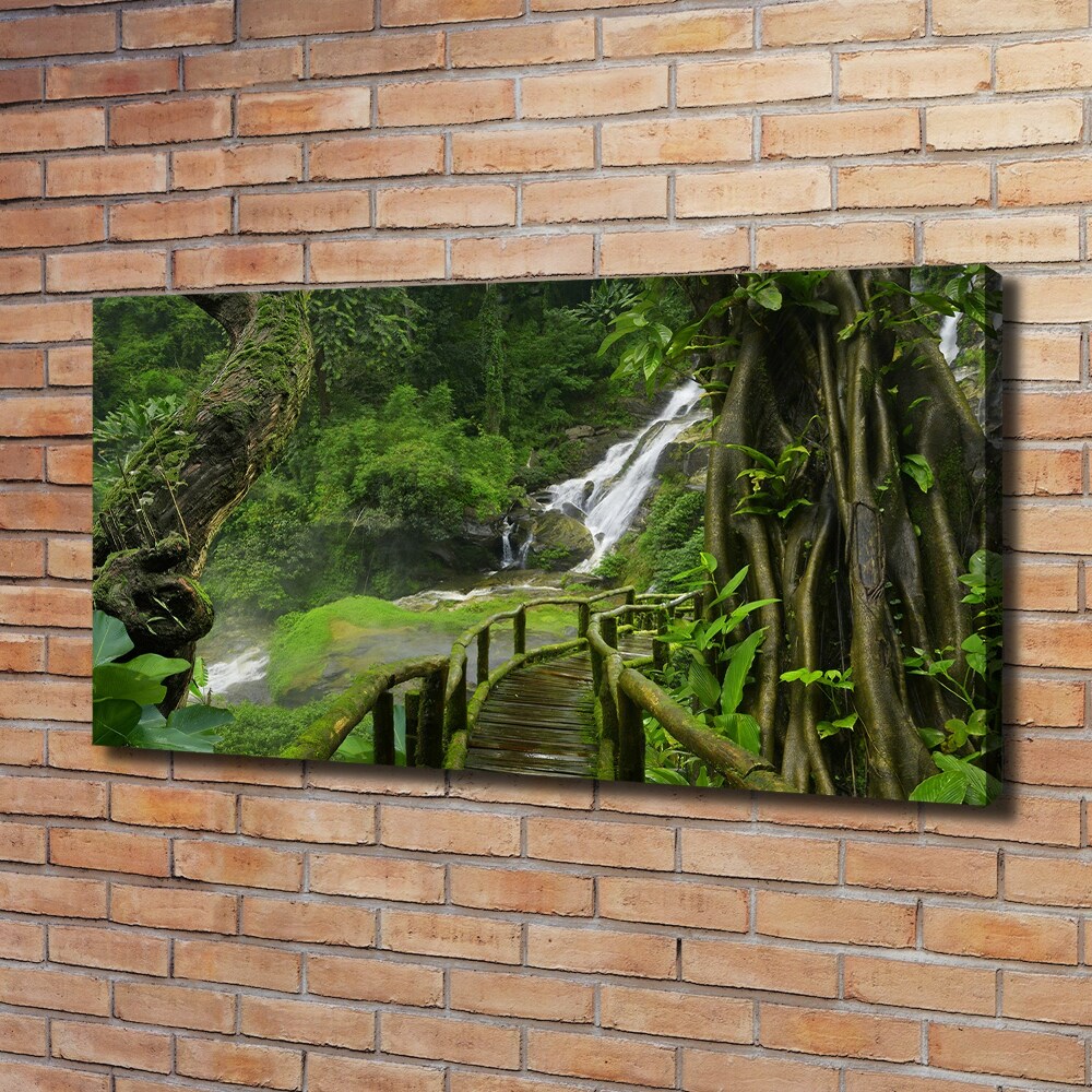 Tableau toile imprimée Chute d'eau dans la jungle