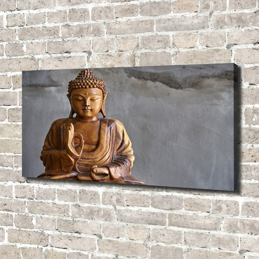 Tableau sur toile Bouddha en bois