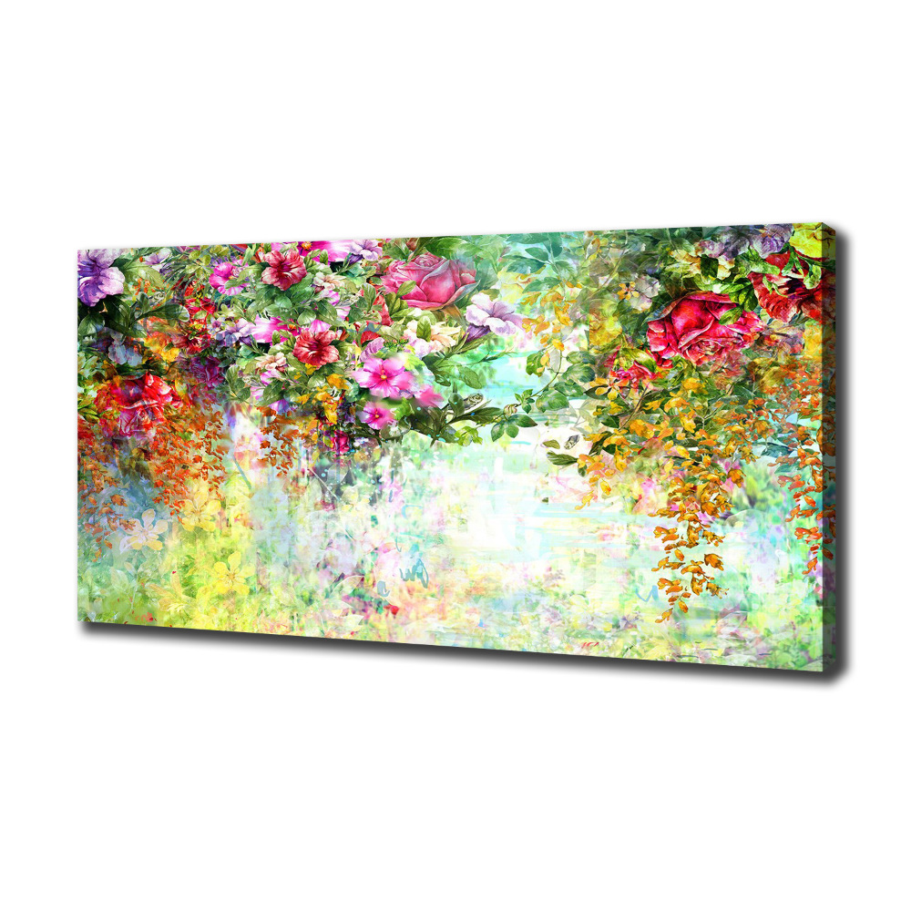 Tableau toile imprimée Fleurs multicolores